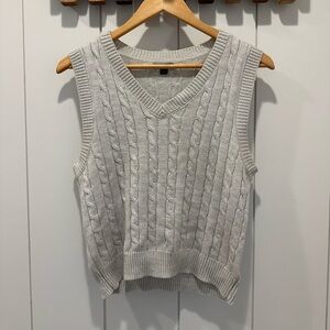 wild fable Cream Cable Knit Sleeveless Sweater Vest